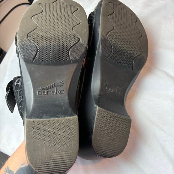 Dansko Sophie Slide Leather Slip On Sandals Women 39 8.5-9 Sparkle Buckle Cobweb - Picture 4 of 12